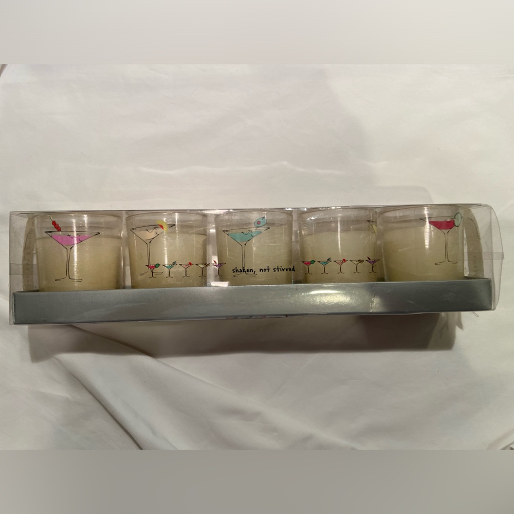 Chesapeake Bay Candle Gift Set, Shaken Not Stirred, 5 pack clear votive‎ set